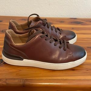 Clarks Brown Leather Court Lite Lace Sneaker Mens 8.5